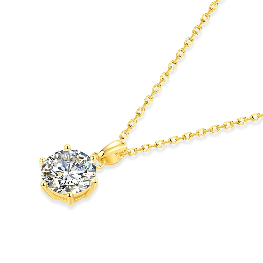 Classic Six-Claw Moissanite Necklace