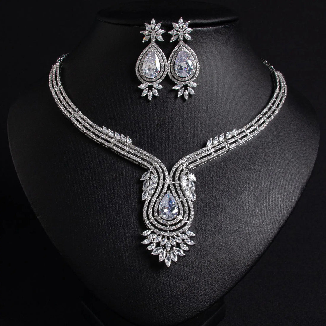 Sunflower Cubic Zirconia Jewelry Set