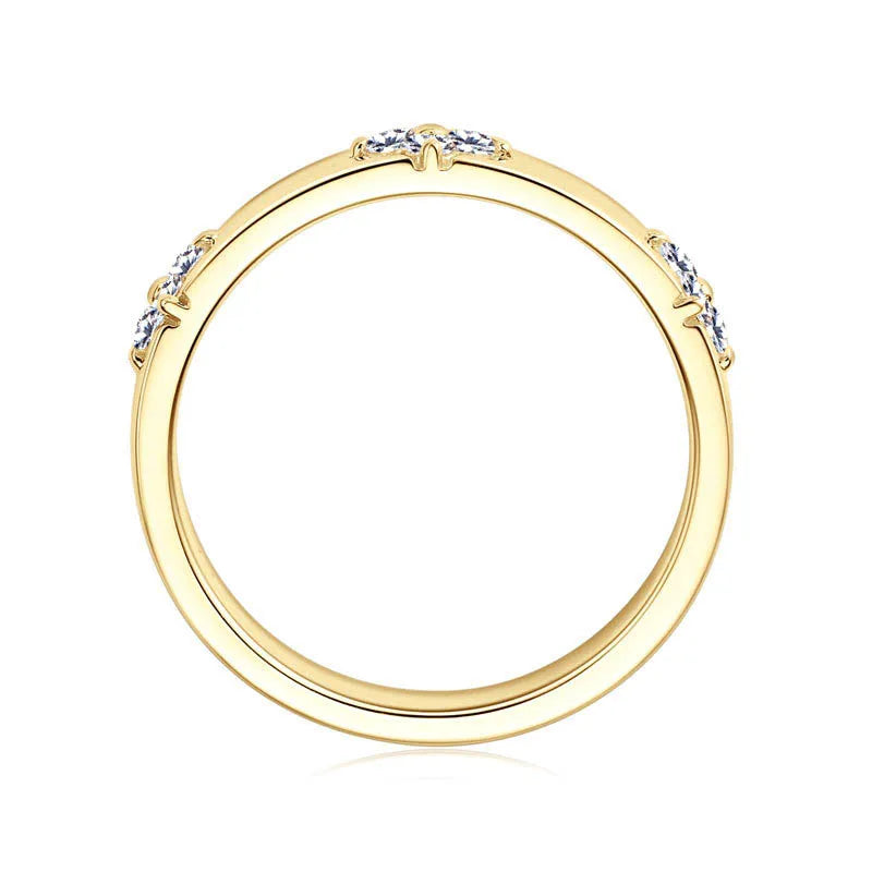 Lucky Clover Moissanite Ring – 925 Sterling Silver