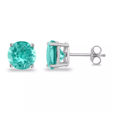 Paraiba Blue Stud Earrings in 925 Sterling Silver