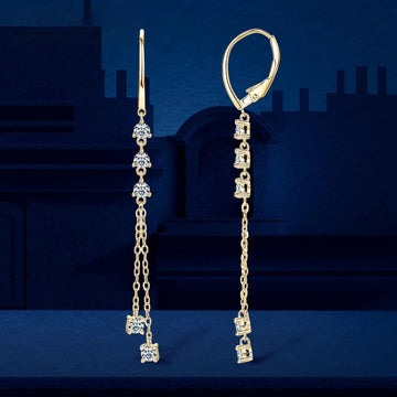 Sweetrain Moissanite Tassel Earrings