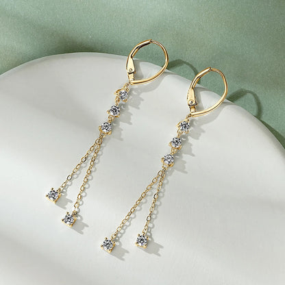 Sweetrain Moissanite Tassel Earrings