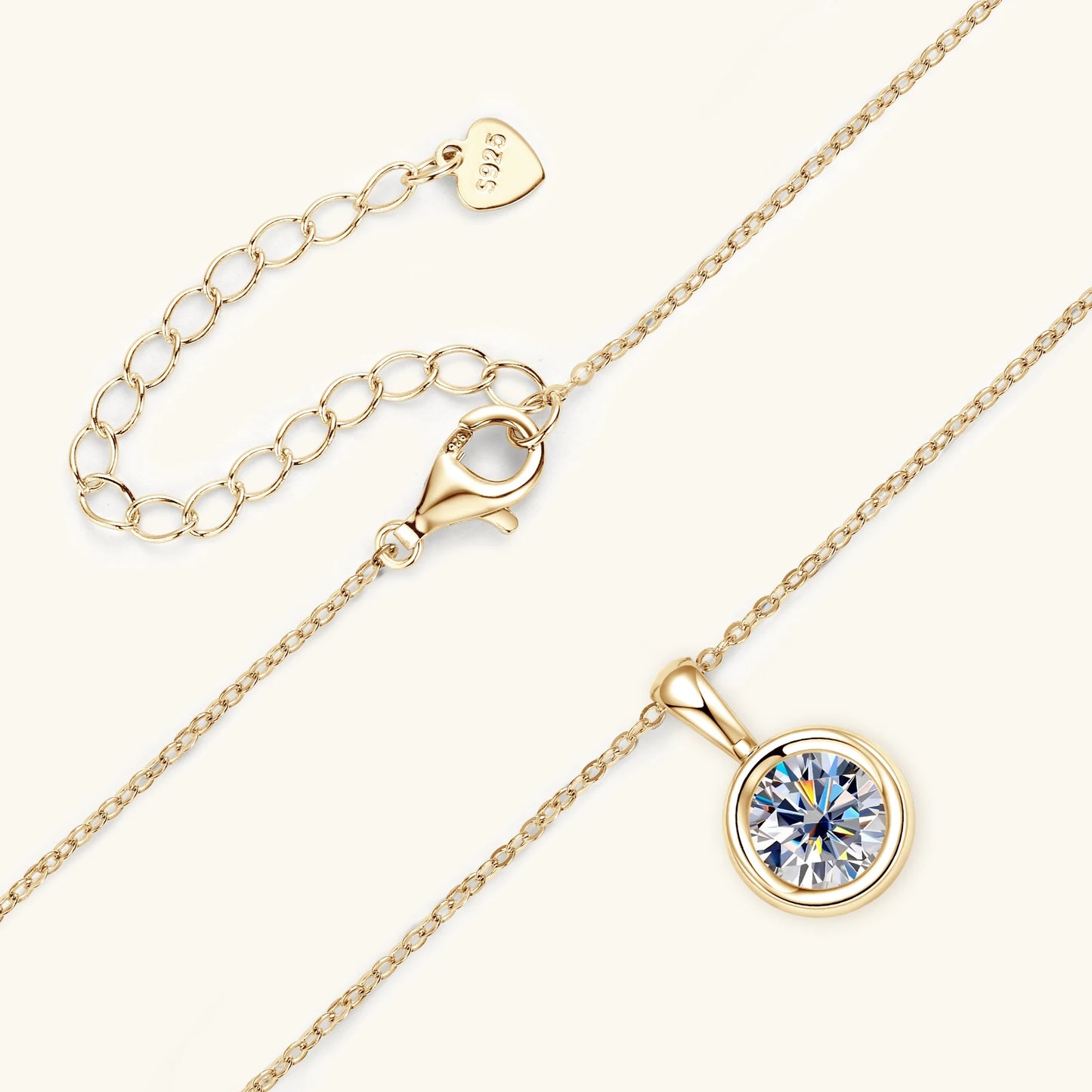 Sweetrain 2CT Moissanite Pendant Necklace