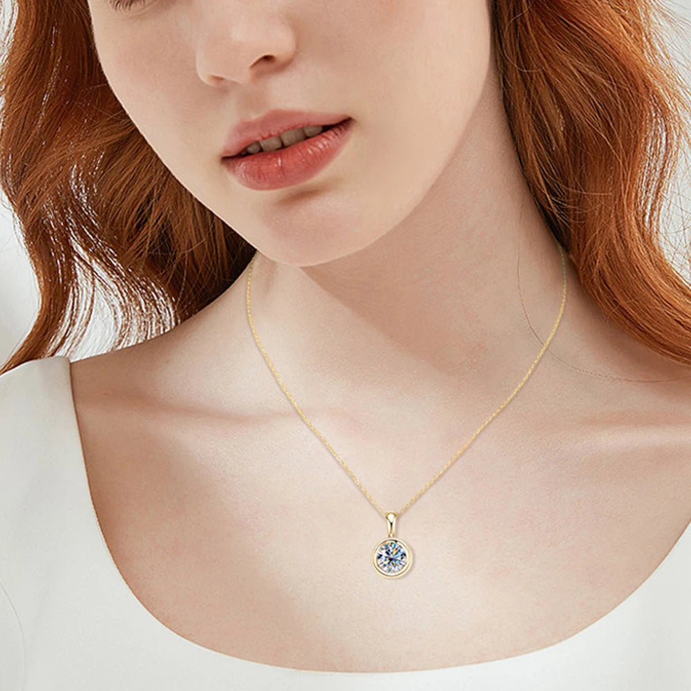Sweetrain 2CT Moissanite Pendant Necklace