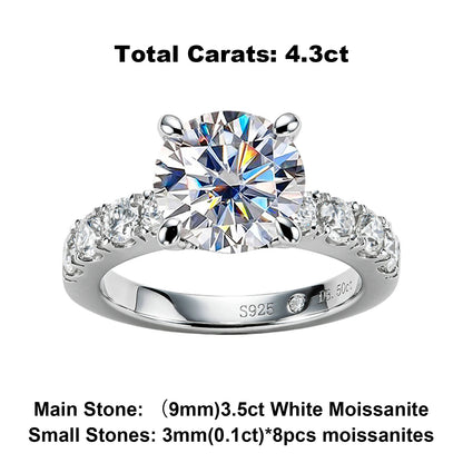 AnuJewel 4.3ct Moissanite Engagement Ring