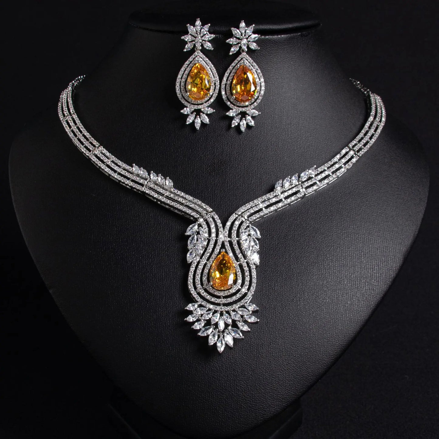 Sunflower Cubic Zirconia Jewelry Set