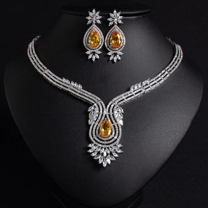 Sunflower Cubic Zirconia Jewelry Set