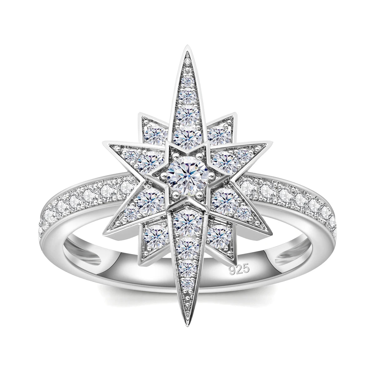 Moissanite Engagement Ring in 925 Silver