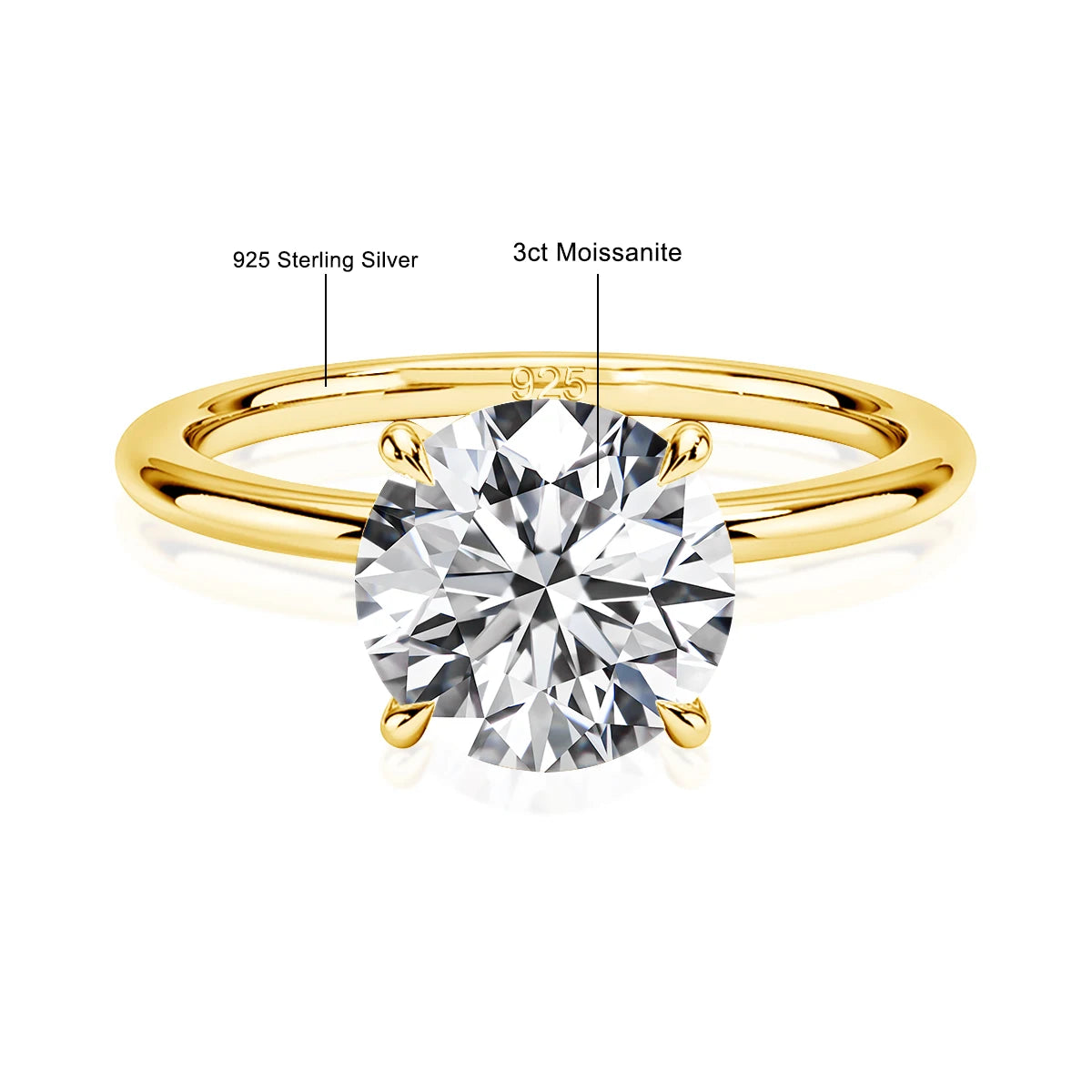 Szjinao 14K Gold Moissanite Ring