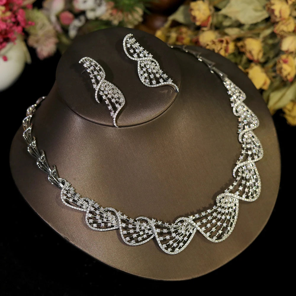 Luxury Crystal Circular Jewelry Set