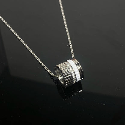 French Luxury Square Gear Moissanite Necklace