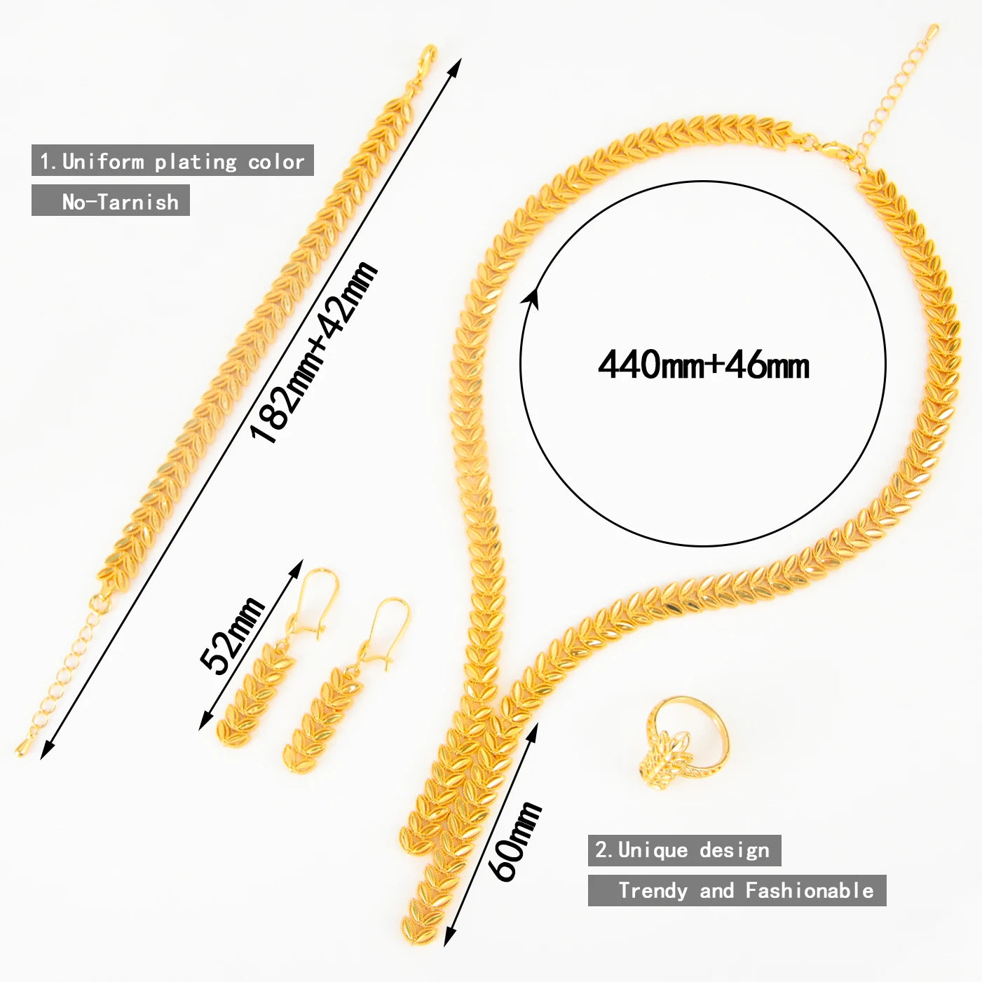 Luxury Dubai Bridal Jewelry Set – 24K Gold Plated