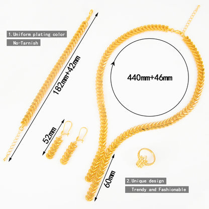 Luxury Dubai Bridal Jewelry Set – 24K Gold Plated