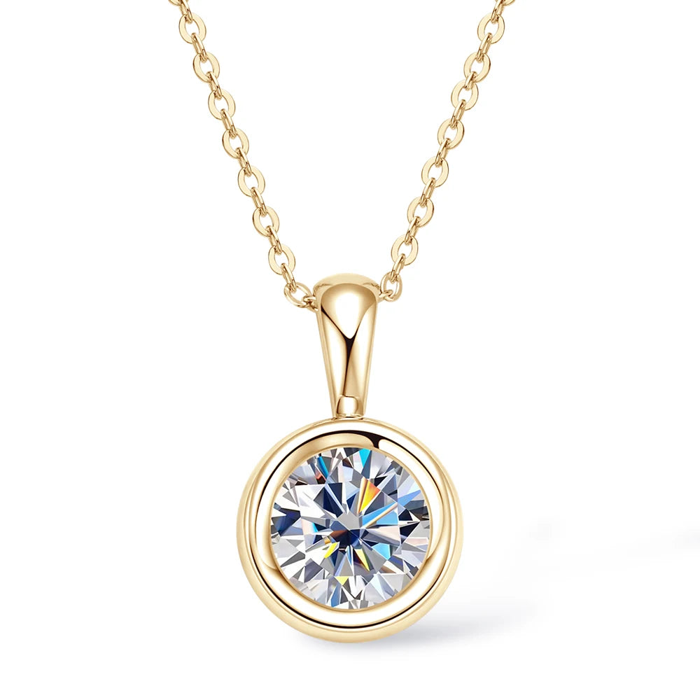 Sweetrain 2CT Moissanite Pendant Necklace