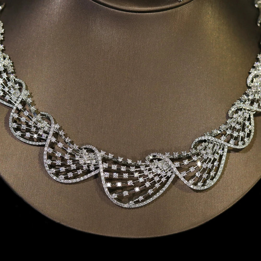 Luxury Crystal Circular Jewelry Set