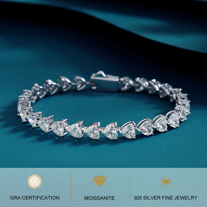 Moissanite Tennis Bracelet in 925 Silver