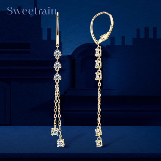 Sweetrain Moissanite Tassel Earrings
