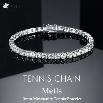 Moissanite Tennis Bracelet – 3mm D Color VVS1