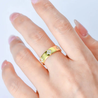 Lucky Clover Moissanite Ring – 925 Sterling Silver