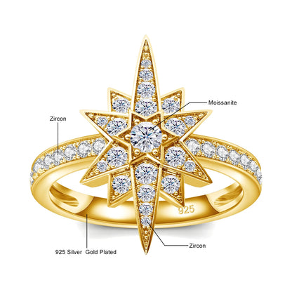 Moissanite Engagement Ring in 925 Silver