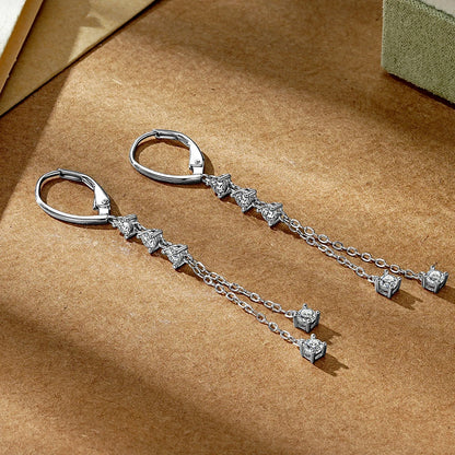Sweetrain Moissanite Tassel Earrings