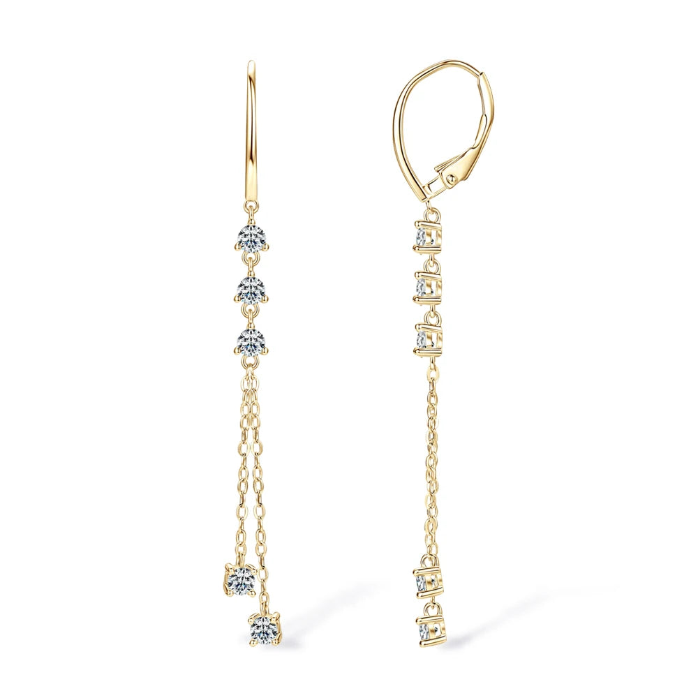 Sweetrain Moissanite Tassel Earrings