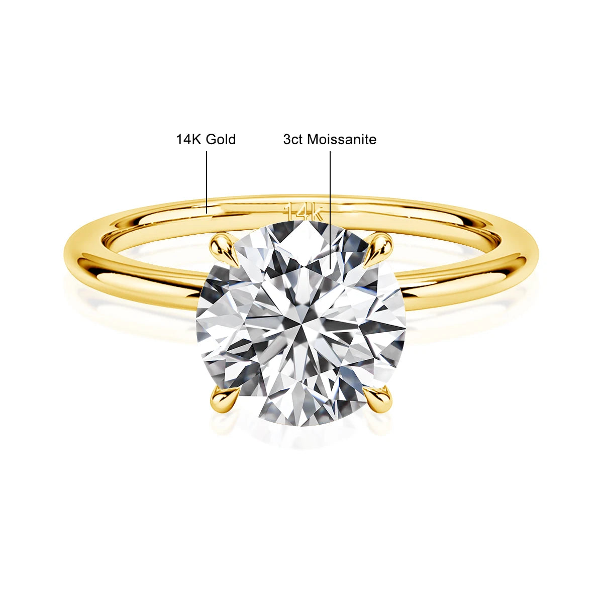 Szjinao 14K Gold Moissanite Ring