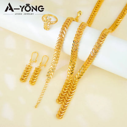 Luxury Dubai Bridal Jewelry Set – 24K Gold Plated