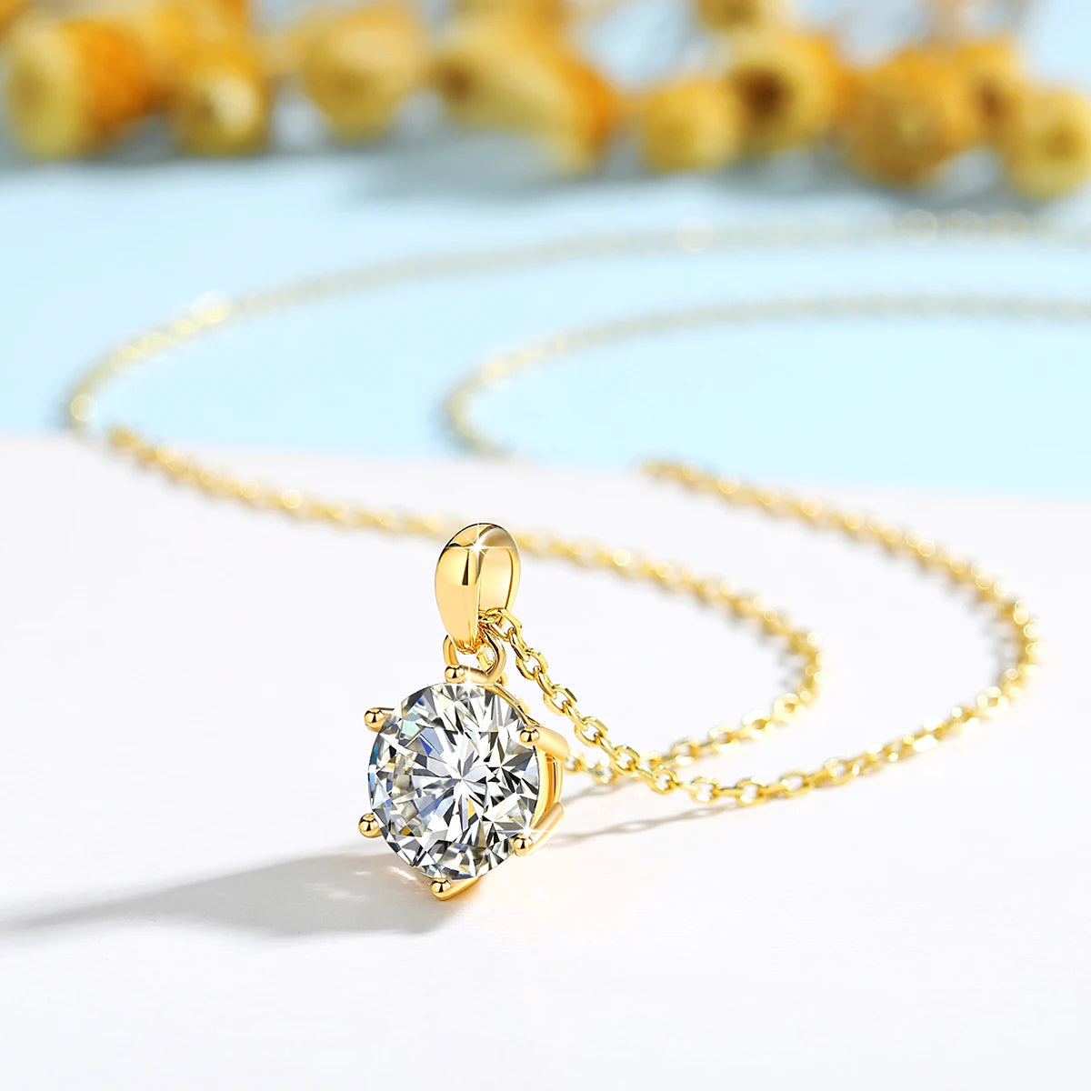 Classic Six-Claw Moissanite Necklace