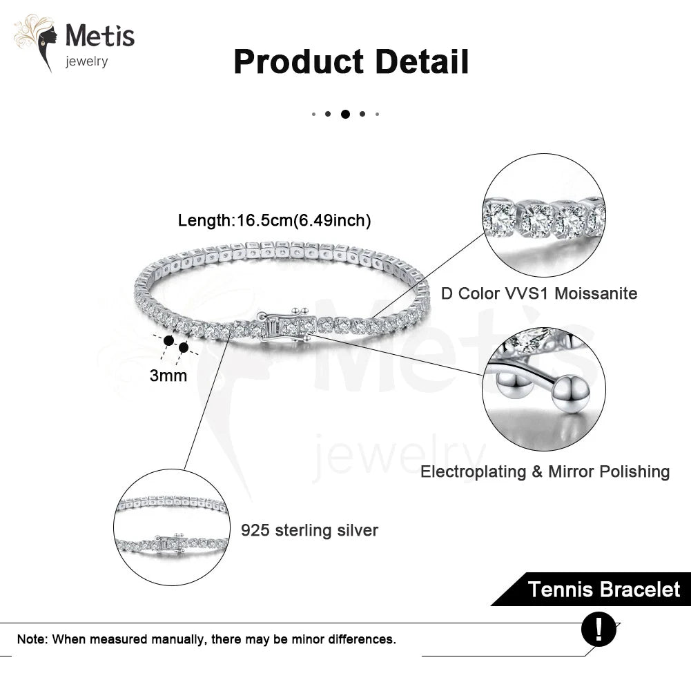 Moissanite Tennis Bracelet – 3mm D Color VVS1