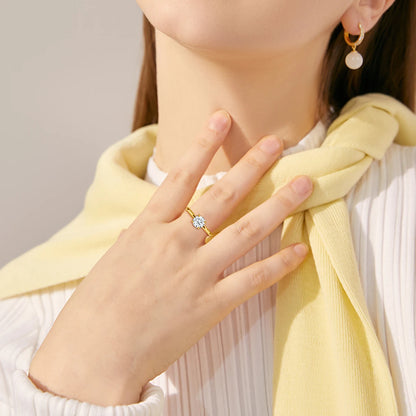 Szjinao 14K Gold Moissanite Ring
