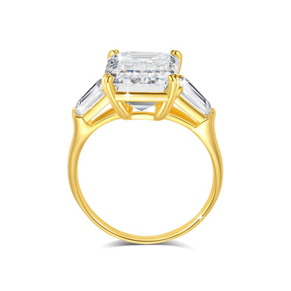 Emerald-Cut Moissanite Ring in 14K Gold