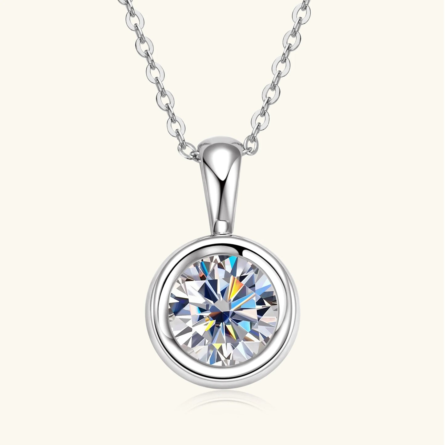 Sweetrain 2CT Moissanite Pendant Necklace