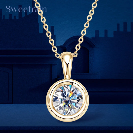 Sweetrain 2CT Moissanite Pendant Necklace