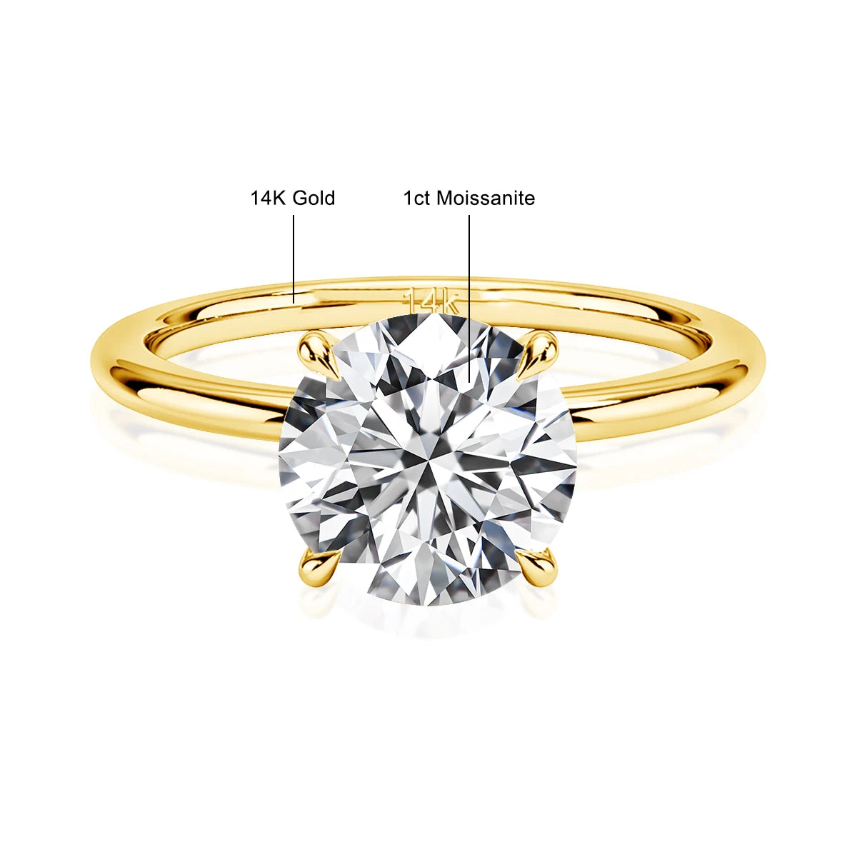 Szjinao 14K Gold Moissanite Ring