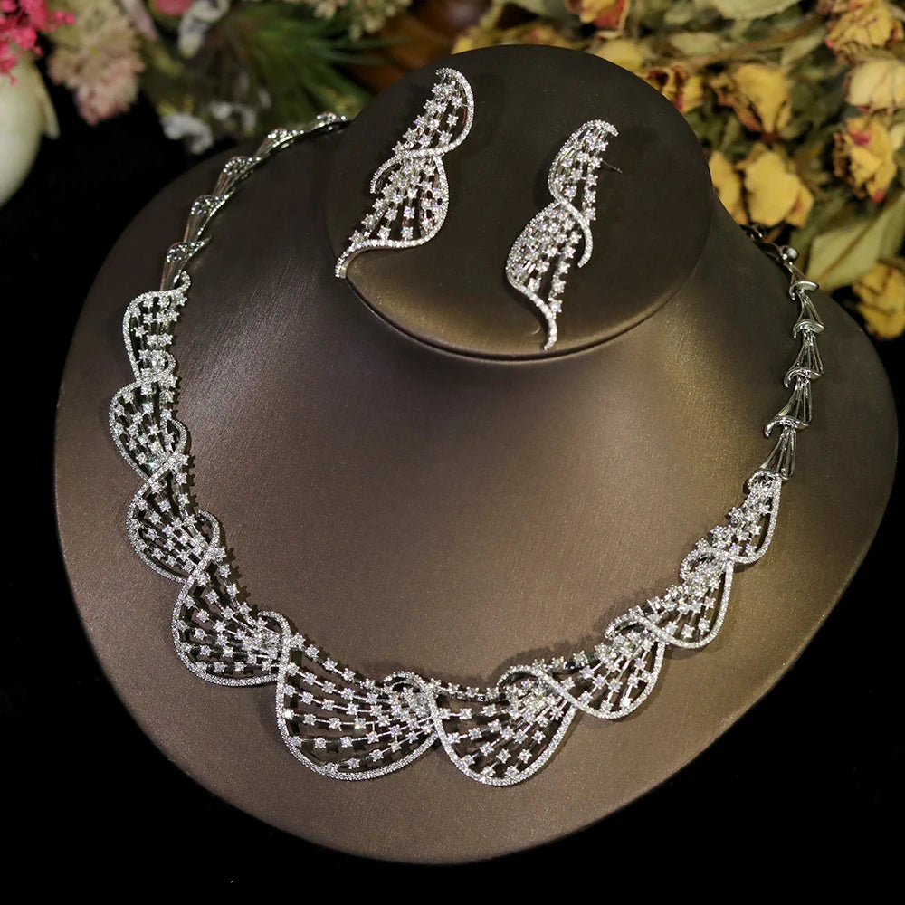 Luxury Crystal Circular Jewelry Set