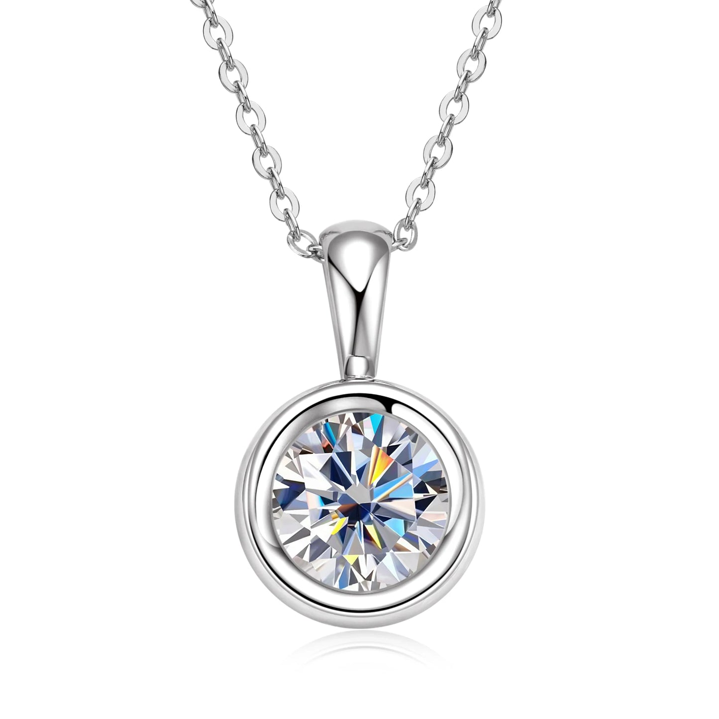 Sweetrain 2CT Moissanite Pendant Necklace