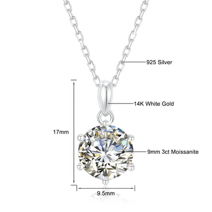 Classic Six-Claw Moissanite Necklace