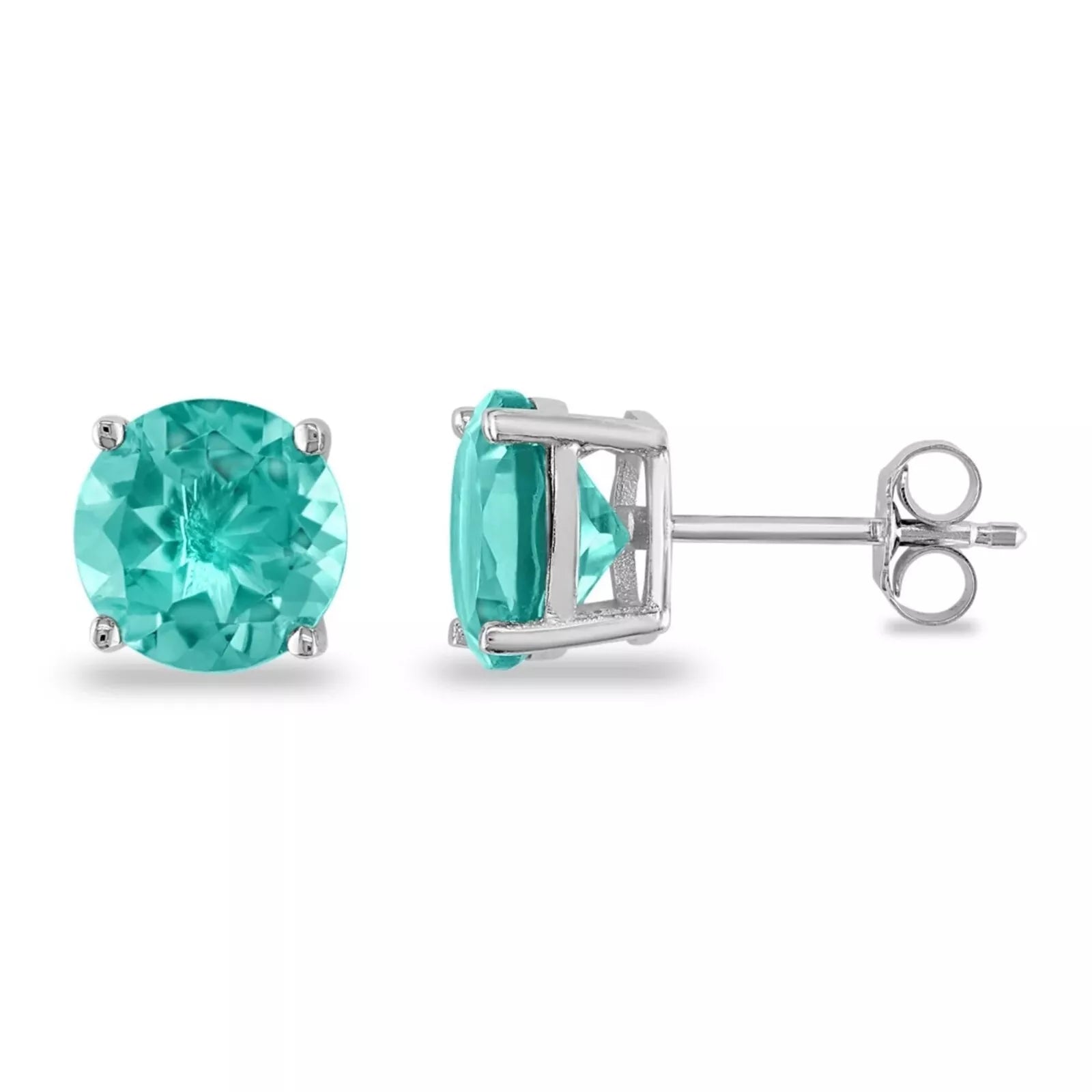 Paraiba Blue Stud Earrings in 925 Sterling Silver